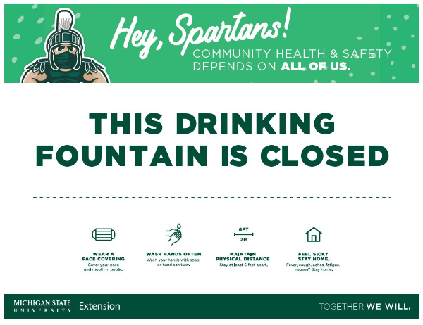 Thumbnail of drinking fountain closed sign.