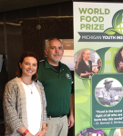 Makena Scultz, Reagan Gembarski and Kraig Ehm at the The Michigan State University Extension World Food Prize.