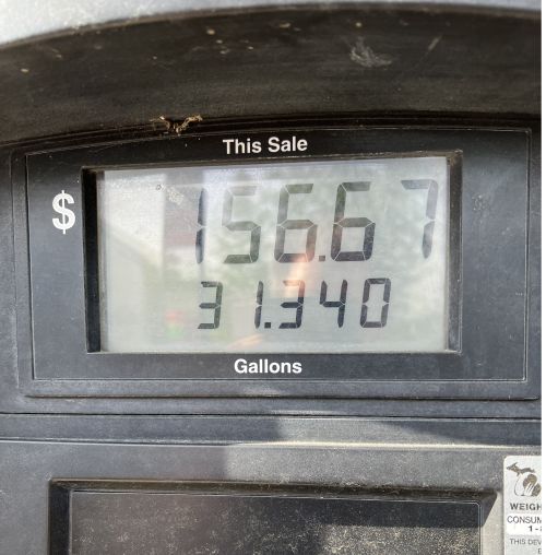 screen at a gas pump