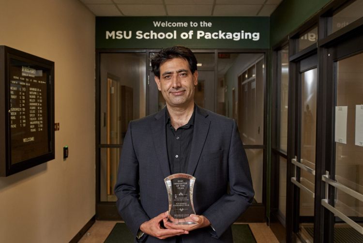 Muhammad Rabnawaz, Ph.D., an associate professor in MSU’s School of Packaging will serve as director of the Center for Plastic, Paper and Hybrid Packaging End-of-Life Solutions.