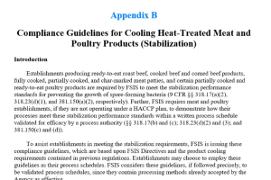 Appendix B  Compliance Guidelines for Cooling Heat-Treated Meat and Poultry Products