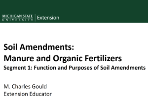 Functions and Purposes of Soil Amendments