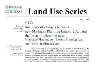 Check List #1C: Summary of changes between old Planning Acts and Michigan Planning Enabling Act