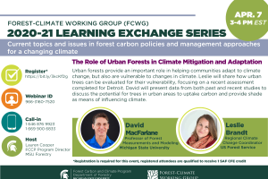 2020-21 FCWG Learning Exchange Series: The Role of Urban Forests in Climate Mitigation and Adaptation with Data and Interventions