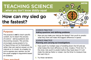 Teaching science when you don’t know diddly-squat: How can my sled go the fastest?