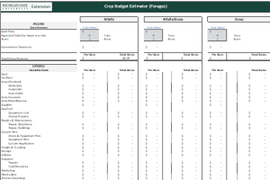 Crop Budget Estimator Tool for Forages (Detailed)