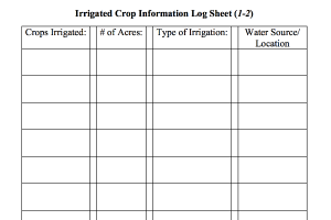 Irrigated Crop Information Log Sheet