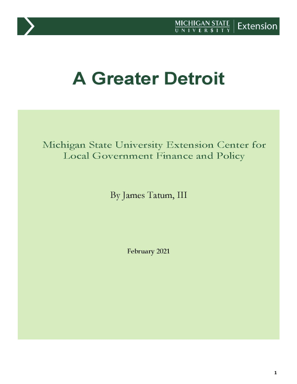 Front cover of report.