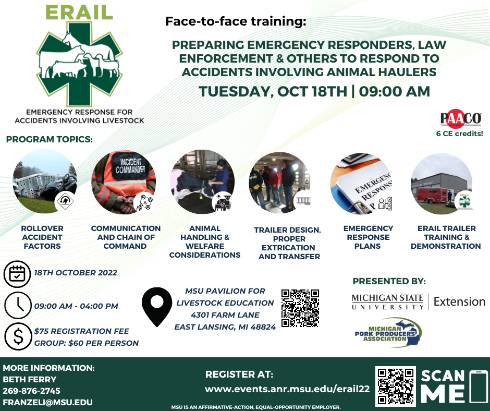 ERAIL Face-to-face training flyer.