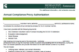 Annual Compliance Proxy Authorization