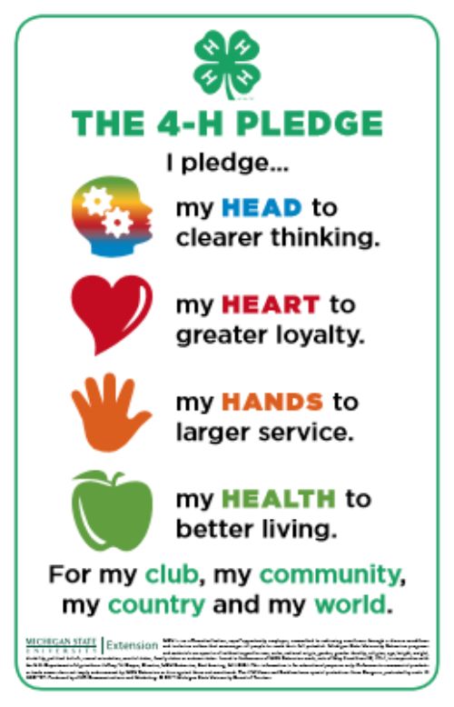 New 4-H Pledge posters - MSU Extension