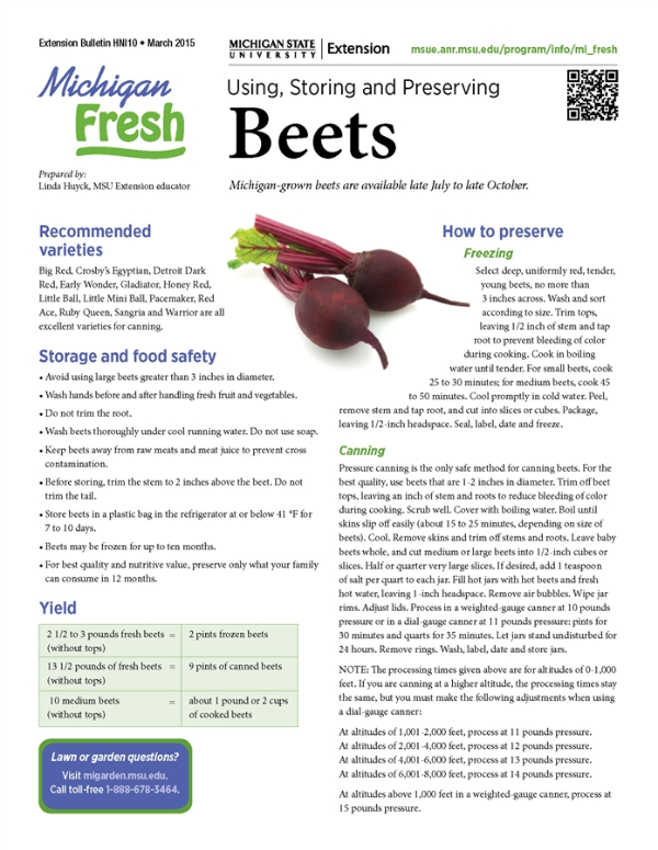 Michigan Fresh Using Storing And Preserving Beets Hni10 Msu Extension It's not quite as nutritious as fresh but it's still very good. michigan fresh using storing and
