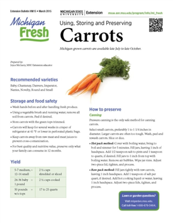 Michigan Fresh Using Storing And Preserving Carrots Hni15