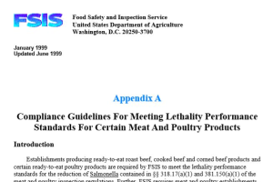 Appendix A  Compliance Guidelines For Meeting Lethality Performance Standards For Certain Meat And Poultry Products