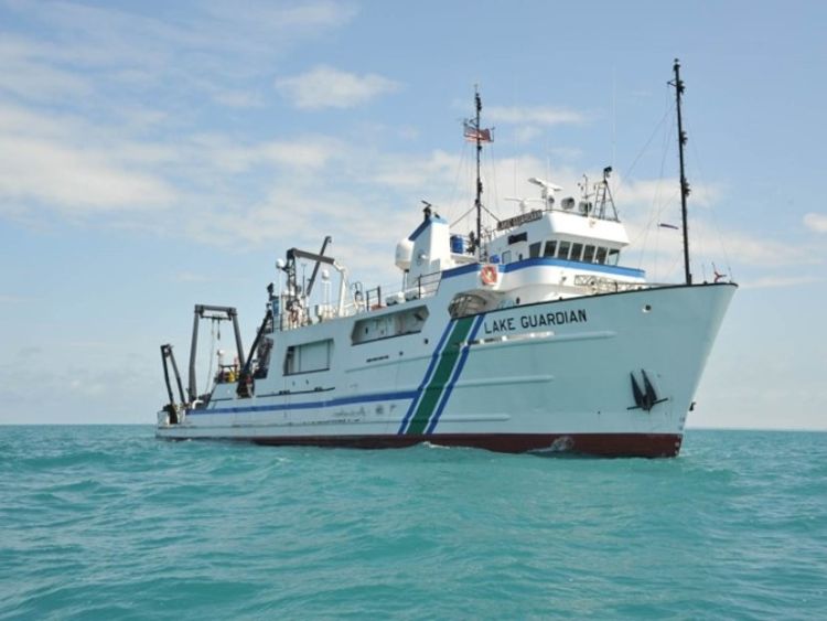 The Lake Guardian research vessel on the Lake.