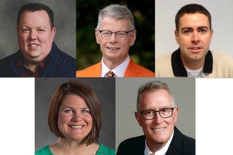5 of the newly elected trustees.