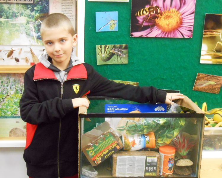 Brad Seyffert donated an aquarium filled with supplies to the Bug House.