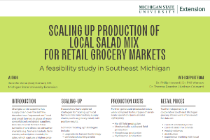 Scaling Up Production of Local Salad Mix for Retail Grocery Markets: A feasibility study in Southeast Michigan