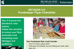 Michigan 4-H Fundraiser Flyer Checklist