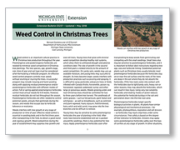 Weed Control in Christmas Trees E3237 Christmas Trees