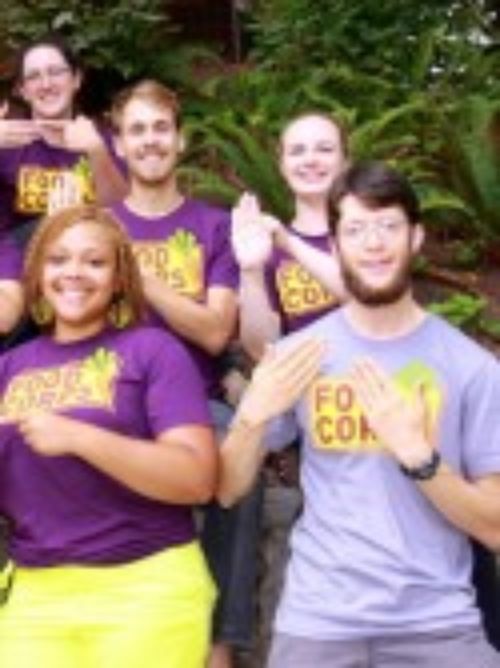 Daniel Marbury, pictured bottom right with FoodCorps team members, is the Michigan Fellow with FoodCorps in Traverse City, Mich.