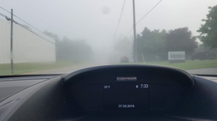 Foggy morning drive