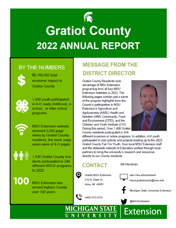 Gratiot County Annual Report 2022 Gratiot County