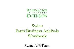 Swine Farm Business Analysis Workbook - Farm Management