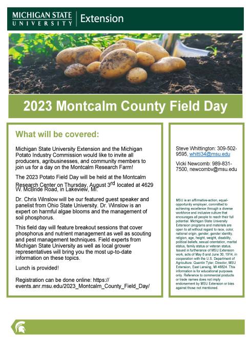 2023 Montcalm County Field Day flyer