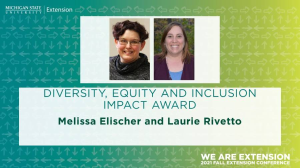 Elischer and Rivetto receive MSU Extension Diversity, Equity and Inclusion Impact Award