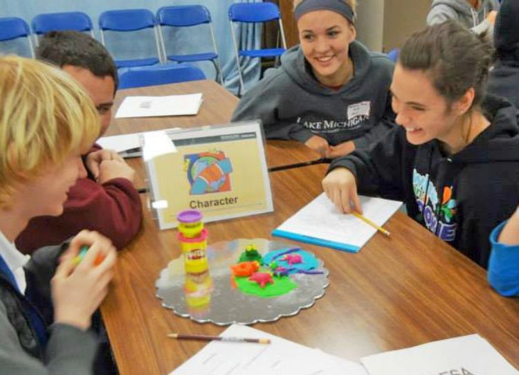 Youth participating in the World Turtle and the Five C's activity