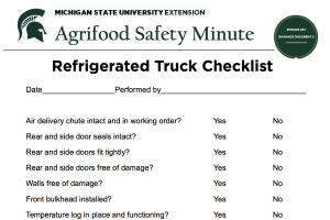 Refrigerated Truck Checklist