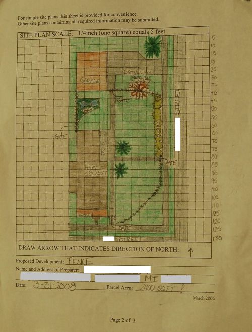 An example of a site, or plot, plan prepared by an eight-year-old for mom for a zoning permit application. This site plan is framed and on the office wall in the municipality zoning administrators office.