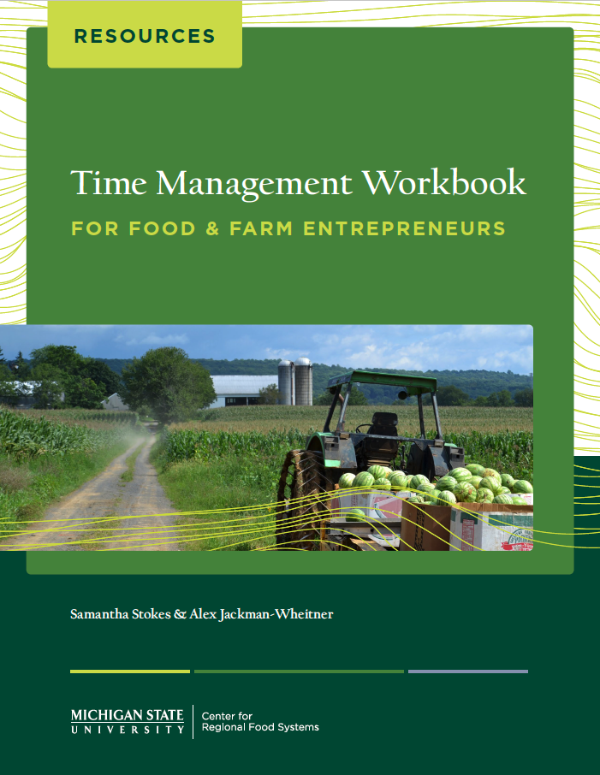 Image shows the cover of the publication, with title, authors and a photo of a tractor pulling watermelons.