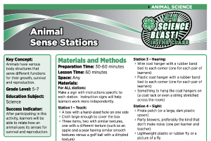 4-H Science Blast in the Class: Animal Sense Stations