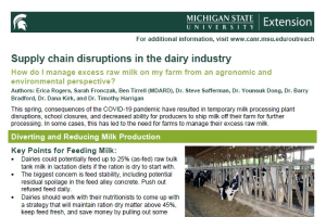 Supply chain disruptions in the dairy industry