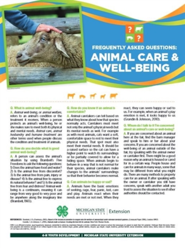 4H Animal Care & WellBeing Poster General Animal WellBeing 4H1715