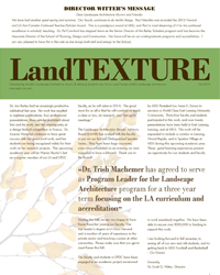 Front cover of the Fall 2013 LandTEXTURE Newsletter.