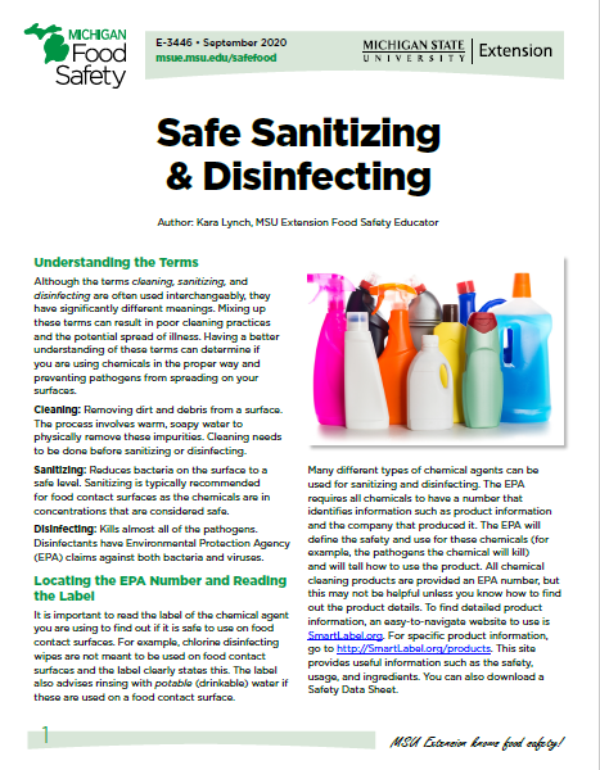 Safe Sanitizing And Disinfecting