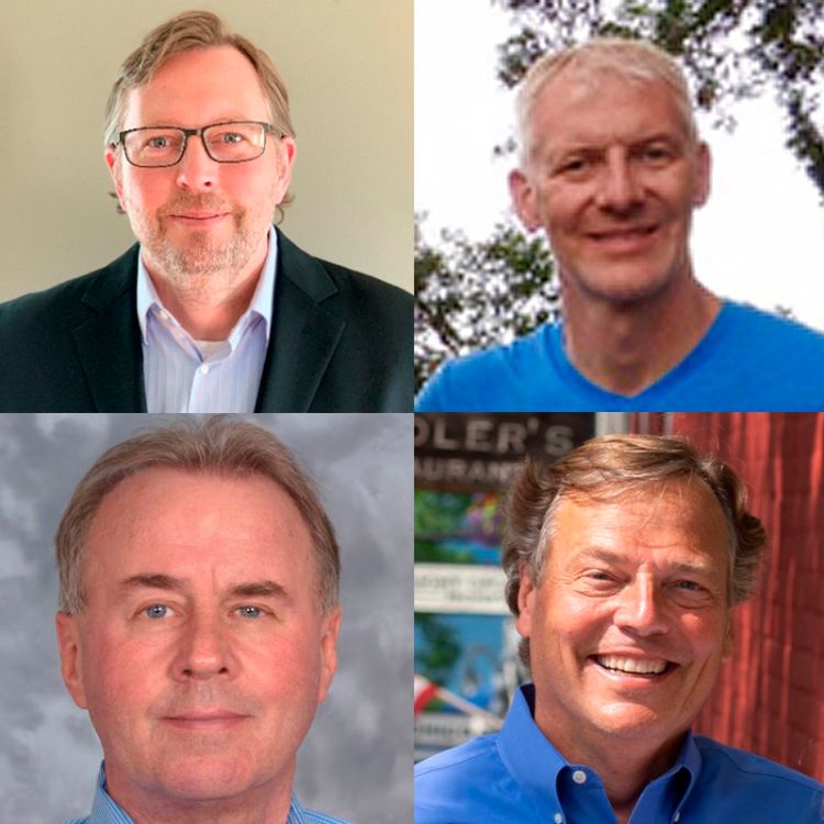The four PTIS Spartan graduates are (L to R top row): Tim Brown, Todd Bukowski, (L to R bottom row) Michael Richmond, Ph.D., and Brian Wagner.