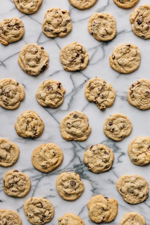 Chocolate Chip Cookies on Marble surface