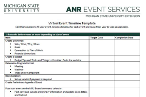 Virtual Event Timeline Template