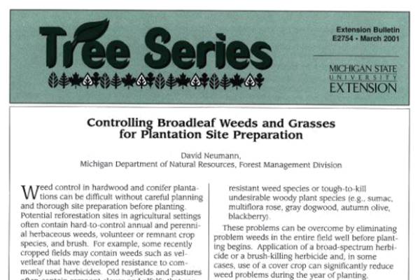 Controlling Broadleaf Weeds and Grasses for Plantation Site ...