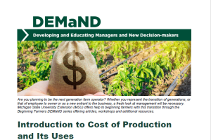 Bulletin E-3411: Introduction to Cost of Production and Its Uses