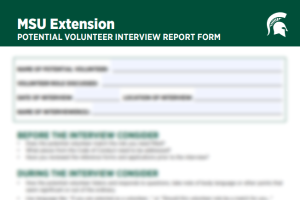 Volunteer Interview Report Form