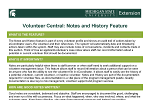 Notes and History Feature