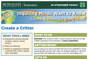 Inquiring Minds Want to Know: Create a Critter