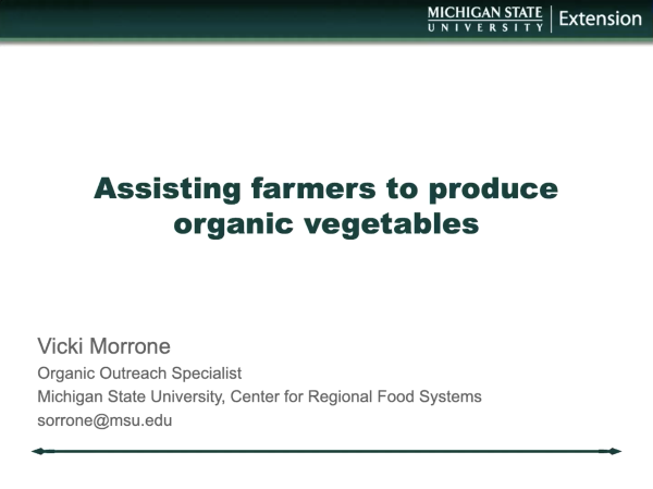 Slide from Assisting farmers to produce organic vegetables