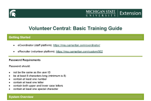Volunteer Central: Basic Training Guide