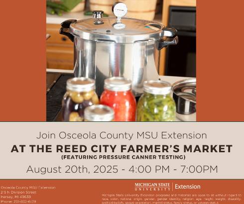 canned produce, pressure canner, event details